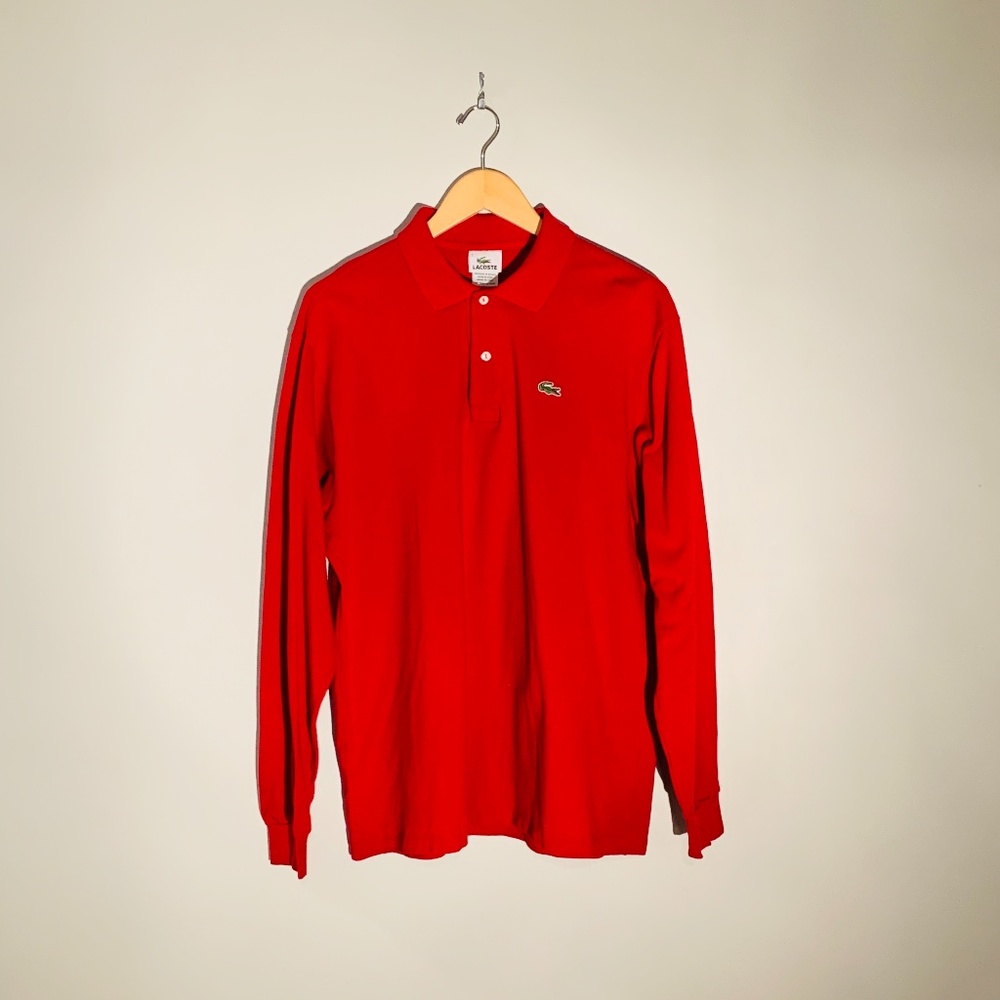 Vintage Lacoste Long Sleeve Red Polo